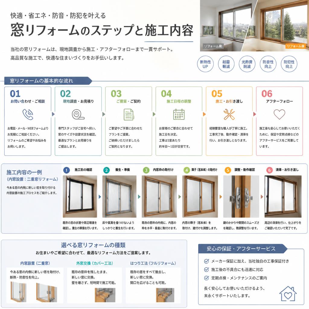 窓リフォームの具体的な施工方法